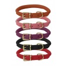 Ace Super Soft Rolled Italian Leather Dog Collar : (brass buckle) 